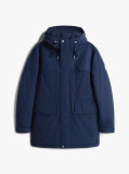 Blue Water Repellent Relaxed Padded Parka Coat  Men