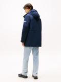 Blue Water Repellent Relaxed Padded Parka Coat  Men