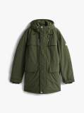 Green Water Repellent Relaxed Padded Parka Coat  Men