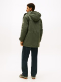 Green Water Repellent Relaxed Padded Parka Coat  Men