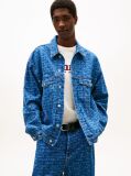 Denim Spell-Out Logo Oversized Denim Trucker Jacket  Men