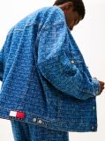 Denim Spell-Out Logo Oversized Denim Trucker Jacket  Men