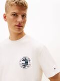 White Back Slogan Textured Relaxed T-Shirt  Men