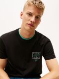 Black Signature Back Logo Crew Neck T-Shirt  Men