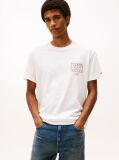 Beige Signature Back Logo Crew Neck T-Shirt  Men