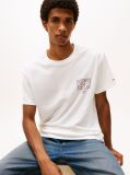 Beige Signature Back Logo Crew Neck T-Shirt  Men