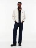Beige Badge Teddy Relaxed Zip-Thru Sweatshirt  Men
