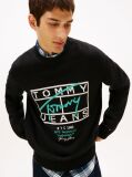 Black Intarsia Logo Crew Neck Jumper  Men
