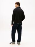 Black Intarsia Logo Crew Neck Jumper  Men