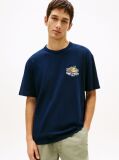 Blue Graphic Logo Relaxed Textured Jersey T-Shirt  Men