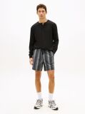 Black Waffle Knit Long Sleeve Henley Top  Men
