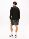 Black Waffle Knit Long Sleeve Henley Top  Men