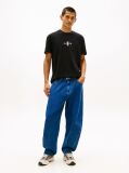 Black Signature Logo Embroidery Crew Neck T-Shirt  Men