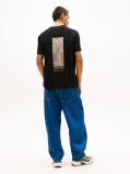 Black Signature Logo Embroidery Crew Neck T-Shirt  Men