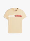Μπεζ Βαμβακερό T-Shirt Με Signature Λογότυπο  Άνδρες