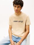 Beige Logo Crew Neck Jersey T-Shirt  Men