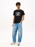 Black Graphic Crew Neck Jersey T-Shirt  Men