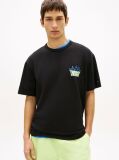 Black Bubble Logo Textured Jersey Relaxed T-Shirt  Men