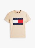 Beige Flag Badge Jersey Crew Neck T-Shirt  Men