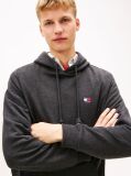 Grey Tommy Badge Terry Drawstring Hoody  Men