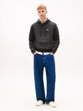 Grey Tommy Badge Terry Drawstring Hoody  Men