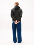 Grey Tommy Badge Terry Drawstring Hoody  Men