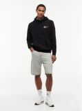 Black Signature Logo Terry Drawstring Hoody  Men