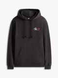 Black Signature Logo Terry Drawstring Hoody  Men