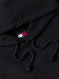 Black Signature Logo Terry Drawstring Hoody  Men