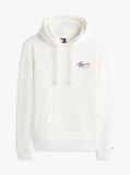 White Signature Logo Terry Drawstring Hoody  Men