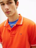 Orange Tommy Flag Regular Fit Tipped Polo Shirt  Men