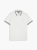 White Tommy Flag Regular Fit Tipped Polo Shirt  Men