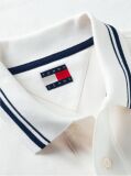 White Tommy Flag Regular Fit Tipped Polo Shirt  Men