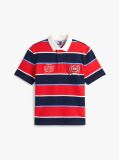Multi Relaxed Fit Rugby Stripe Embroidery Polo Shirt  Men