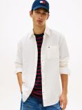 White Regular Fit Button-Down Pure Linen Shirt  Men