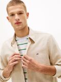Beige Regular Fit Linen Blend Shirt  Men