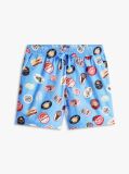 Multi Print Poplin Relaxed Bermuda Shorts  Men