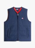 Blue Water Repellent Colour-Blocked Back Logo Gilet  Men
