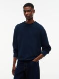 Blue Waffle Knit Relaxed Jumper  Men