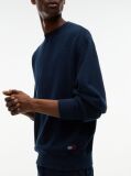 Blue Waffle Knit Relaxed Jumper  Men