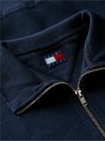 Blue Waffle Knit Relaxed Quarter-Zip Sweatshirt  Men