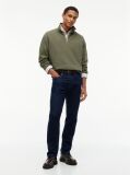 Green Waffle Knit Relaxed Quarter-Zip Sweatshirt  Men