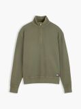 Green Waffle Knit Relaxed Quarter-Zip Sweatshirt  Men