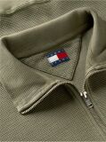 Green Waffle Knit Relaxed Quarter-Zip Sweatshirt  Men