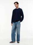 Blue Tommy Flag Cable Knit Jumper  Men