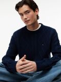 Blue Tommy Flag Cable Knit Jumper  Men