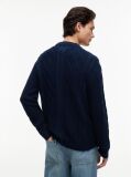 Blue Tommy Flag Cable Knit Jumper  Men