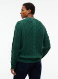 Green Tommy Flag Cable Knit Jumper  Men