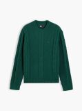 Green Tommy Flag Cable Knit Jumper  Men