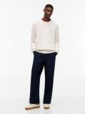 White Tommy Flag Cable Knit Jumper  Men